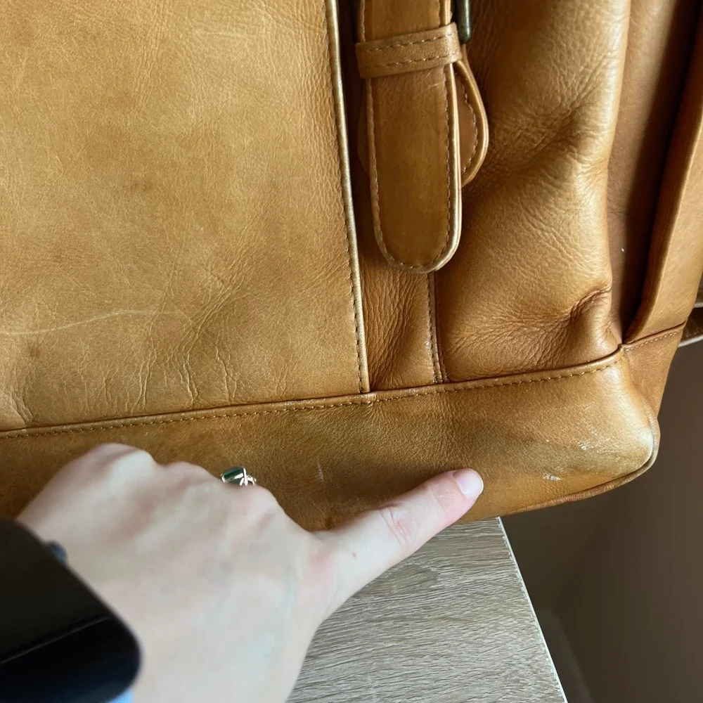 Charlie's Leather Dante XL‎ Laptop Flap Back Pack Leather Distressed Travel READ